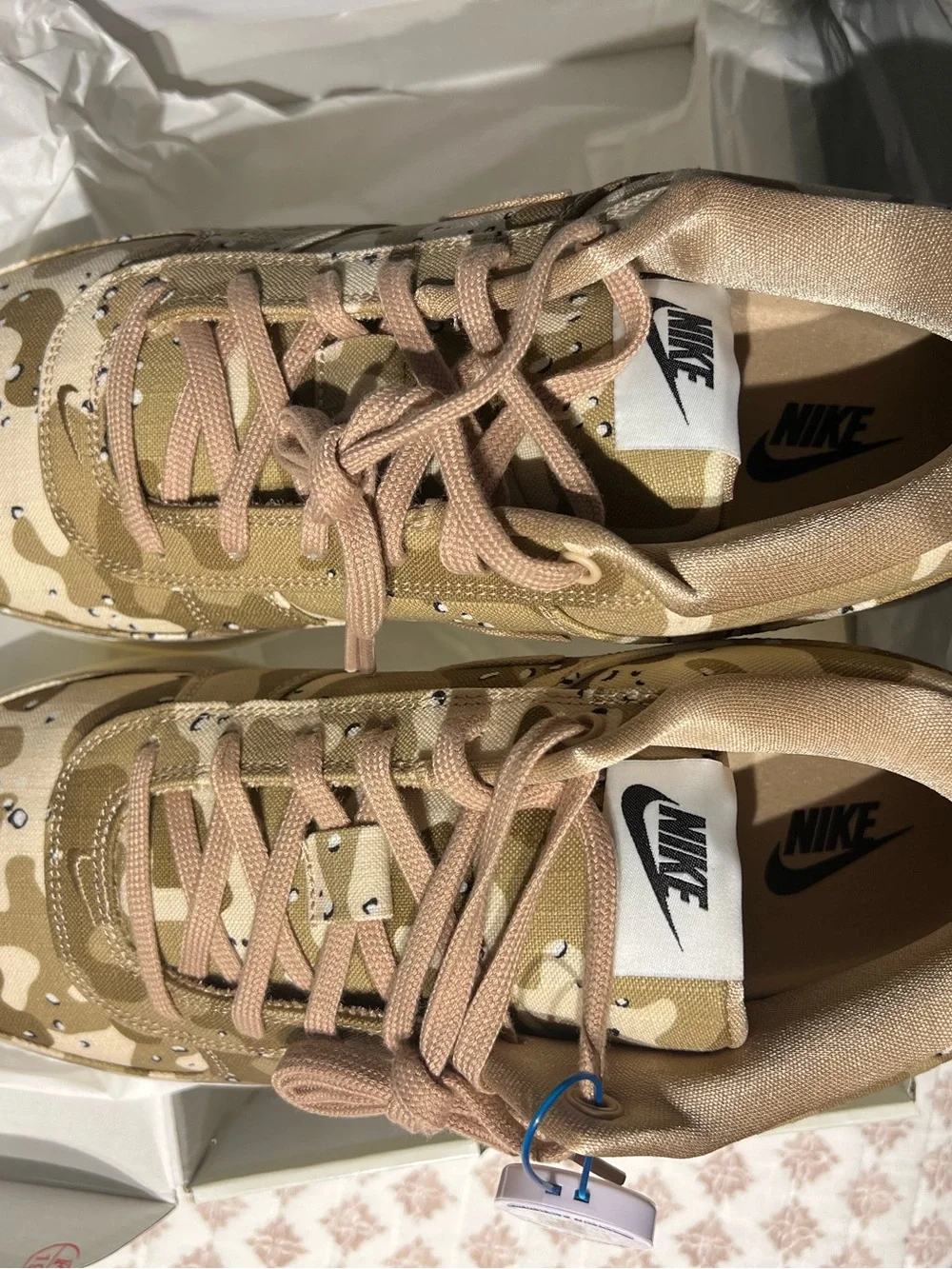 Booker 1 Nike Low-Top Desert Camo Sneakers in Tan and Khaki